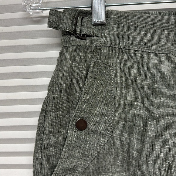 Athleta Voyager Aspen Olive Green Linen Shorts Size 0 - Picture 6 of 9